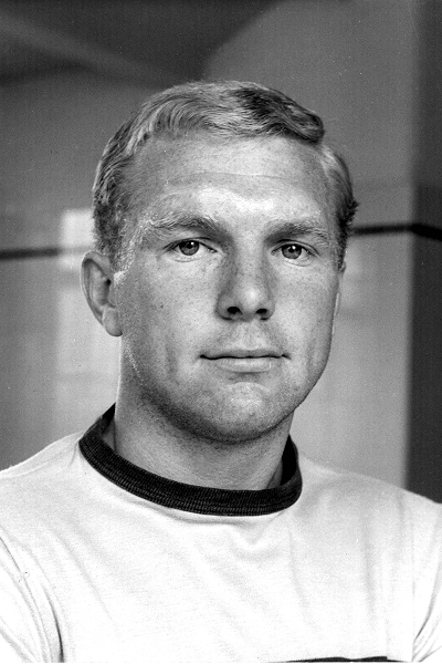 Vintage archival photo of legendary defender and captain Bobby Moore at the men's football World Cup between 1958 and 1978.