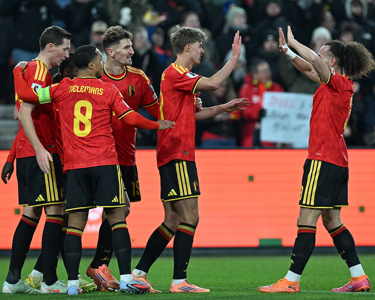 High-resolution images of the Belgium national football team for the FIFA World Cup 2026, including official squad photos and player portraits.