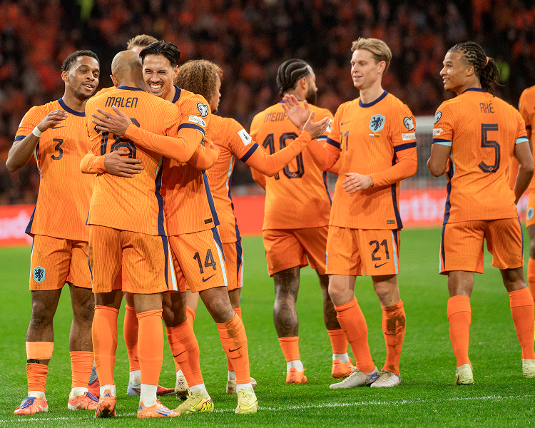 High-resolution images of the Netherlands national football team for the FIFA World Cup 2026, including official squad photos and player portraits.