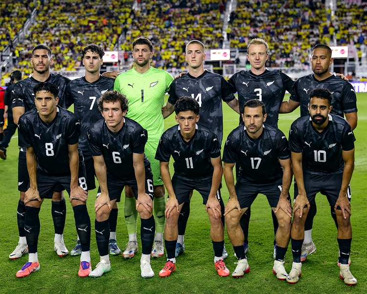 High-resolution images of the New Zealand national football team for the FIFA World Cup 2026, including official squad photos and player portraits.