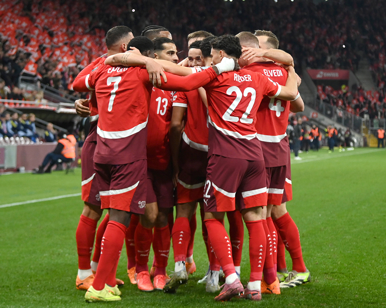 High-resolution images of the Switzerland national football team for the FIFA World Cup 2026, including official squad photos and player portraits.