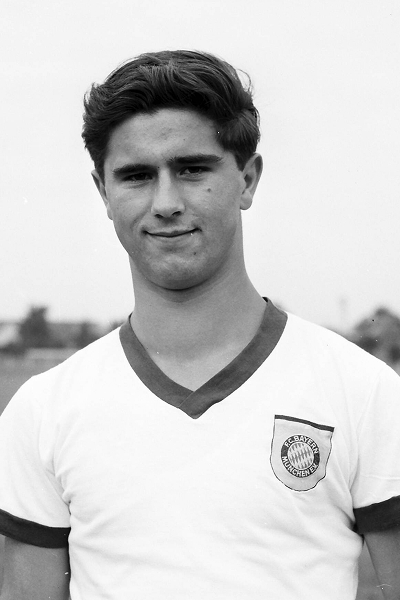 Historic picture of prolific German striker Gerd Müller at the men's football World Cup during his 1963–1981 career.
