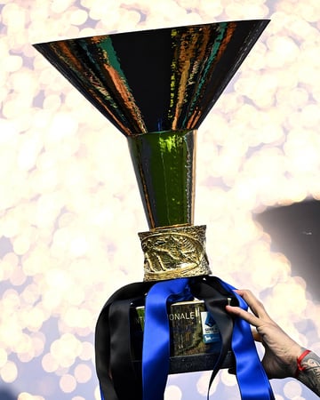The Serie A championship trophy