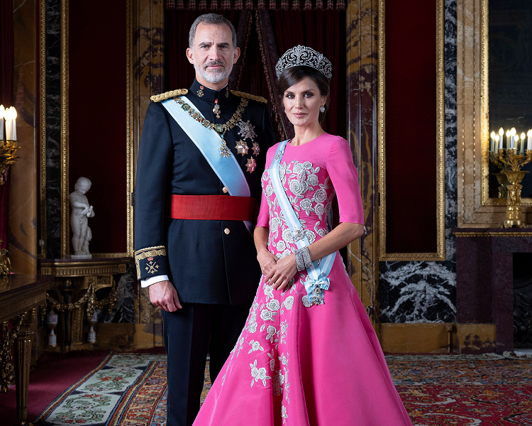 King Felipe VI and Queen Letizia of Spain attend an official engagement, showcasing global royal photography.