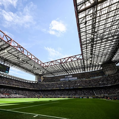 Packed stadium during a live Serie A matchday.